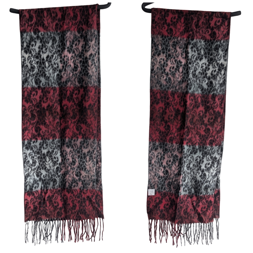 Northern Reflections Soft Red‎ Black Grey Scarf
